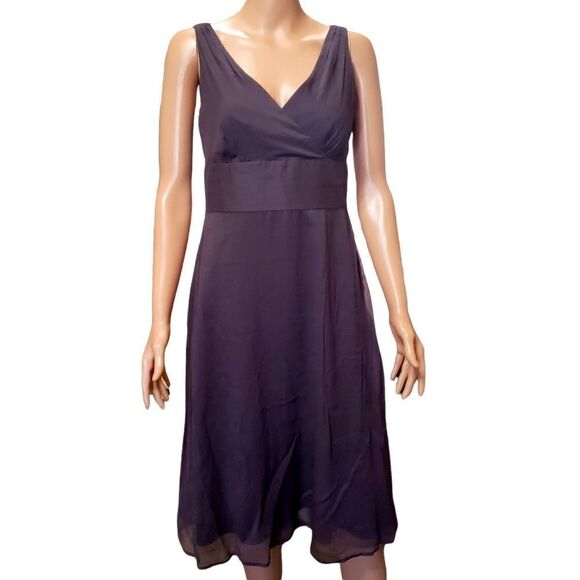 J. Crew Purple 💯% Silk Cocktail Dress Size 6 - Picture 1 of 16